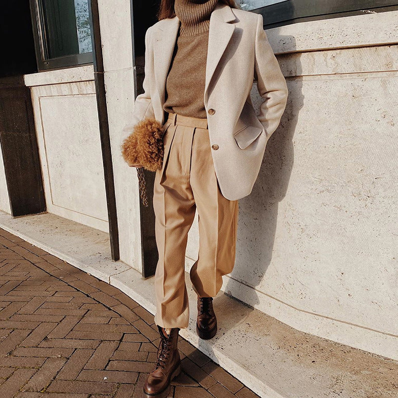 High Waist Wide Leg Trousers