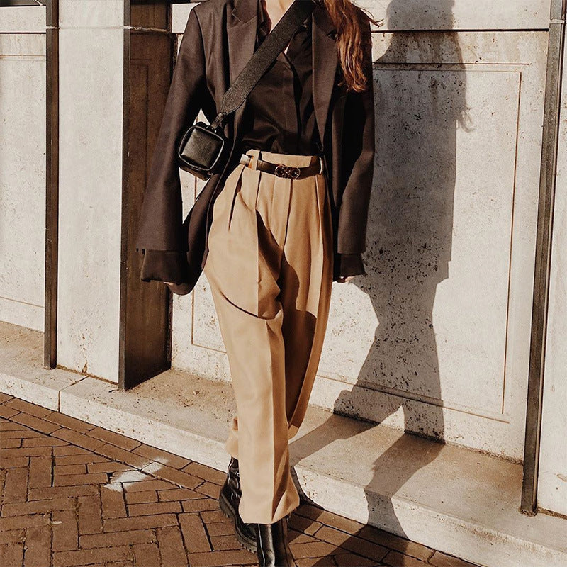 High Waist Wide Leg Trousers