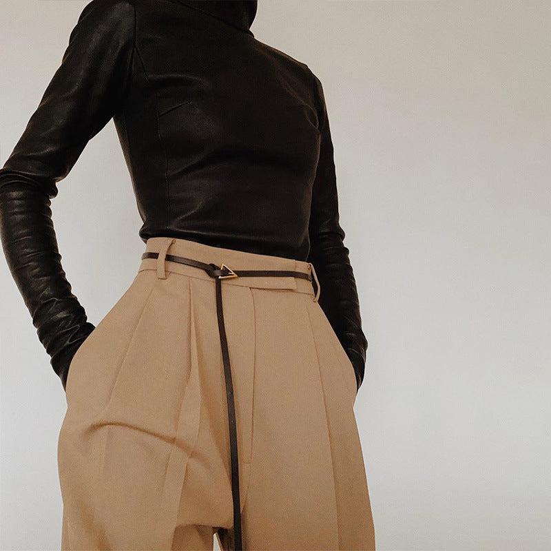 High Waist Wide Leg Trousers