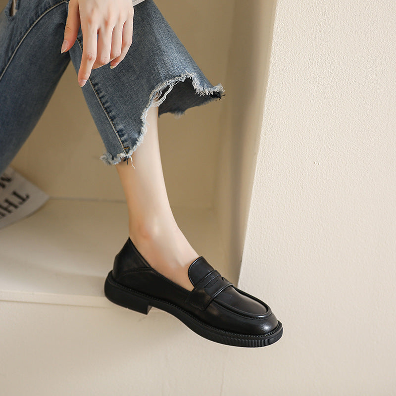 Style One Foot Casual Loafers Round Head Two Women Shoes